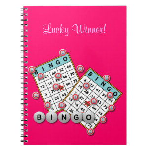 Glückliches Sieger-Bingo-Thema Notizblock