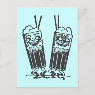 Glückliches Sodas-Paar Postkarte