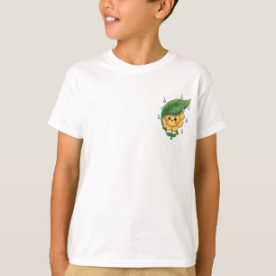 Glückliches Sonnenblumen-Blatt-Schirm-Kinder T-Shirt