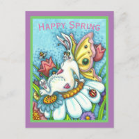 GLÜCKLICHES SPRING FLUTTERBUN RABBIT, FUNNY BUNNY