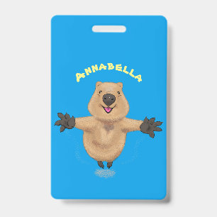 Glückliches springendes Quokka-Cartoon-Design Ausweis