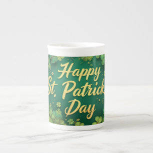 Glückliches St. Patrick’s Day Kleeblatt-Design Prozellantasse