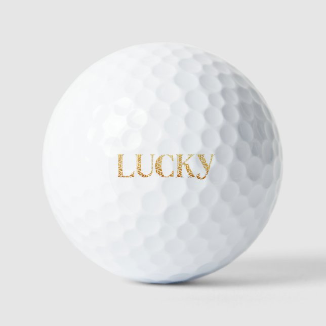 Glückliches St. Patrick's Day Goldblatt-Muster Golfball (Vorderseite)