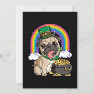 Glückliches St. Patrick's Day Mops-Hund flache Gru Karte