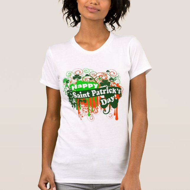 Glückliches St. Patricks Day T-Shirt (Vorderseite)