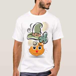 Glückliches St. Patrick's Day T-Shirt Katze