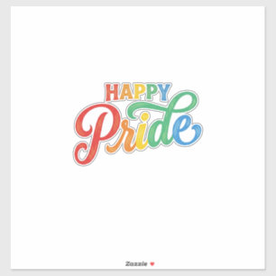 Glückliches Stolz Vintage Regenbogen-Typografie-Sh Aufkleber