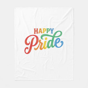Glückliches Stolz Vintage Regenbogen-Typografie-Sh Fleecedecke