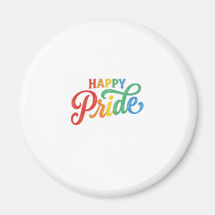 Glückliches Stolz Vintage Regenbogen-Typografie-Sh Magnet