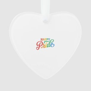 Glückliches Stolz Vintage Regenbogen-Typografie-Sh Ornament