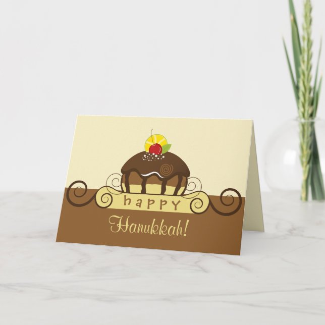 Glückliches süßes Chanukka Feiertagskarte (Vorderseite)