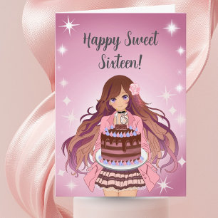 Glückliches Sweet Sixteen-Teenager-Mädchen mit Kuc Karte