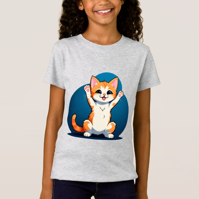 Glückliches Tabby-Kätzchen T-Shirt (Vorderseite)