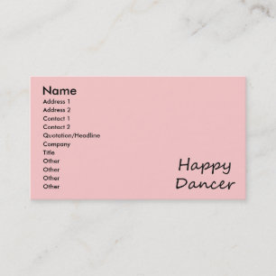 Glückliches Tänzerschwarzskript Visitenkarte