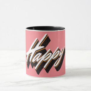 Glückliches Textdesign Tasse