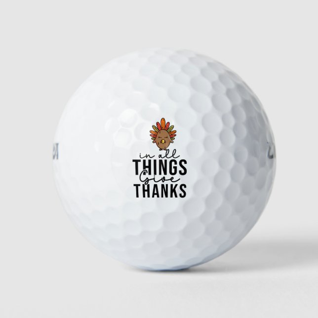 Glückliches Thanksgiving mit lustigem Truthahn Golfball (Vorderseite)