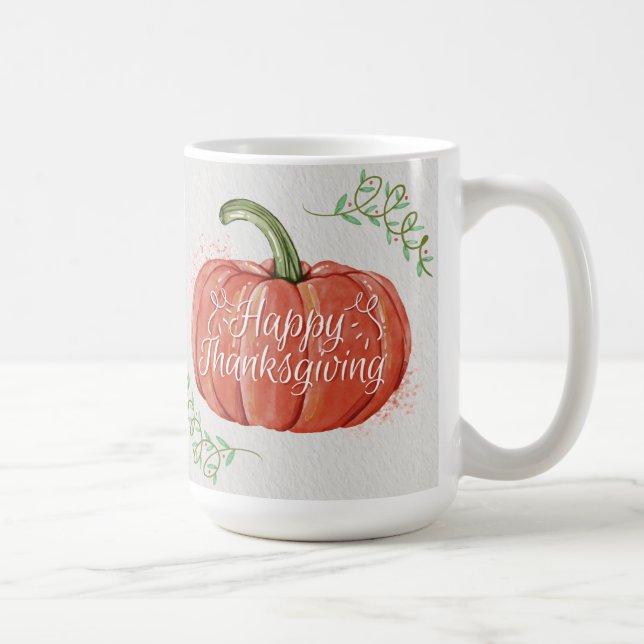 Glückliches Thanksgiving - WC Pumpkin mit Word Art Kaffeetasse (Rechts)
