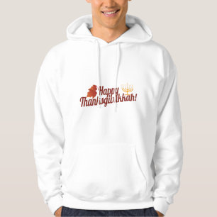 Glückliches Thanksgivukkah Menorah/Blatt Hoodie