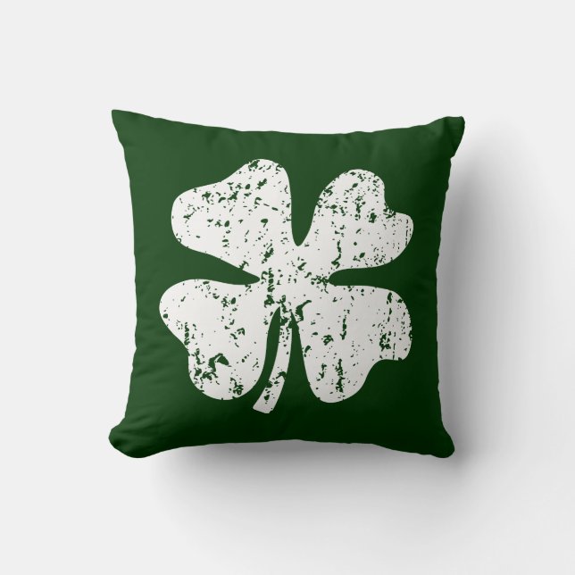 Glückliches throwkissen Kleeblattklee St. Patricks Kissen (Vorderseite)