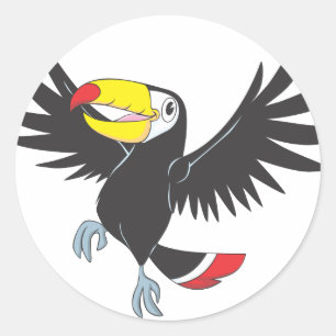 Glückliches Toucan Runder Aufkleber