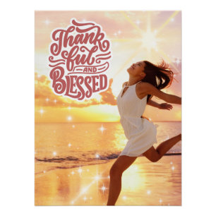 Glückliches und gesegnetes Joyful Beach Run Poster
