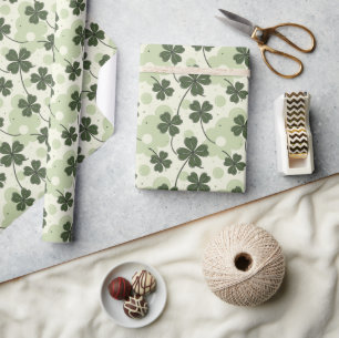 Glückliches und stilvolles Kleeblatt Wrapping Pape Geschenkpapier