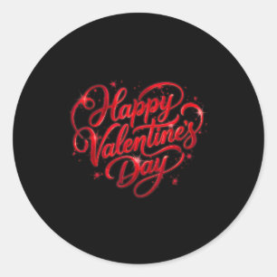 Glückliches-Valentins-Herz-Design Romantische Lieb Runder Aufkleber