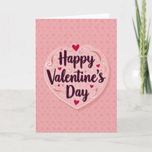 Glückliches Valentins-Pink-Schichten-Herz-Karte Karte