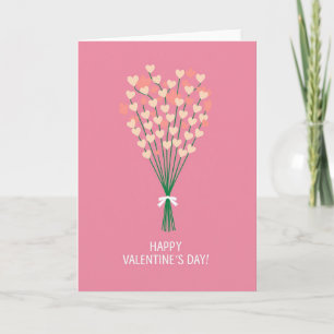 Glückliches Valentinsherz-Blumenstrauß-Karte Karte