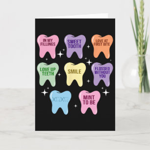 Glückliches Valentinsherz Zähne Zahnarzt Dentalhyg Karte