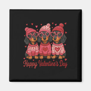 Glückliches Valentinstag-Dachshund-Mama-Coquette-R Magnet