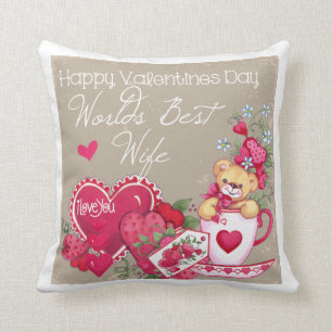 Glückliches Valentinstag-Ehefrau-Kissen Kissen