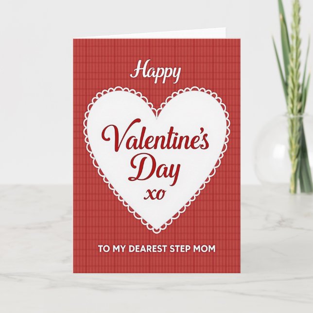 Glückliches Valentinstag Liebste Stiefmutter Karte (Vorderseite)