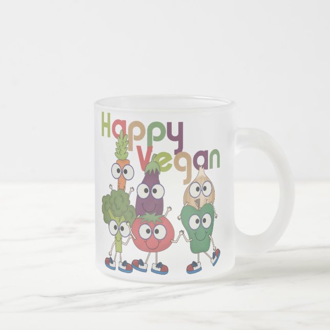 Glückliches veganes mattglastasse (Rechts)