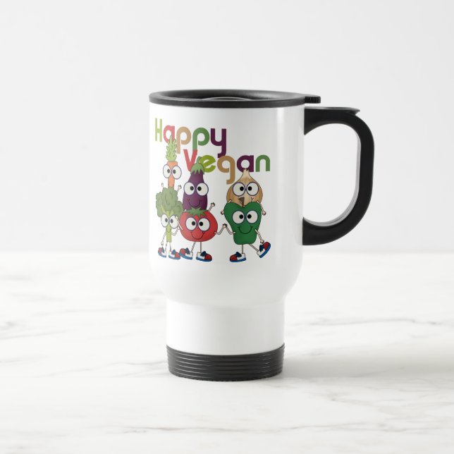 Glückliches veganes reisebecher (Rechts)