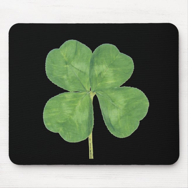 Glückliches vierblättriges Kleeblatt Kleeblatt Mousepad (Vorne)