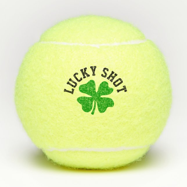 Glückliches vierblättriges Kleeblatt Tennisbälle (Vorderseite)