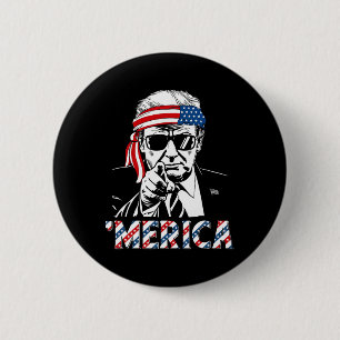 Glückliches Vintage-Trump 4. Juli Patriotisches Am Button