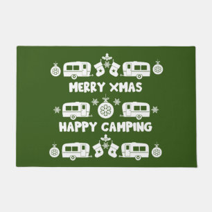 Glückliches Weihnachten Wohnwagen Camping Fußmatte