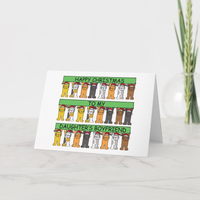 Glückliches Weihnachten zum Freund meiner Tochter Karte (Vorderseite)