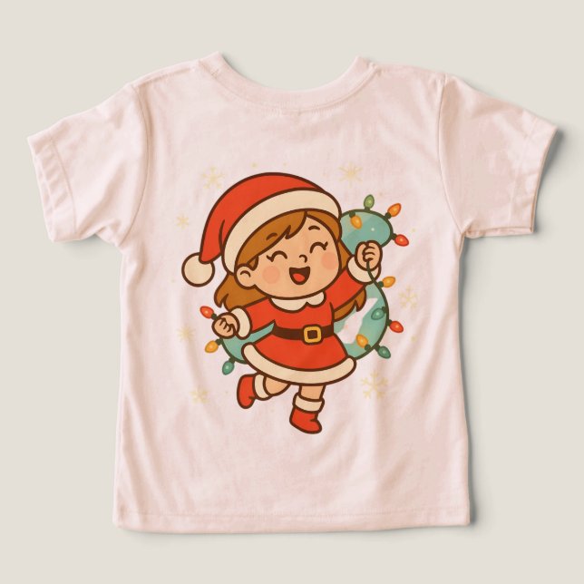 Glückliches Weihnachtsmann-Mädchen mit Weihnachtsl (Design Rückseite)