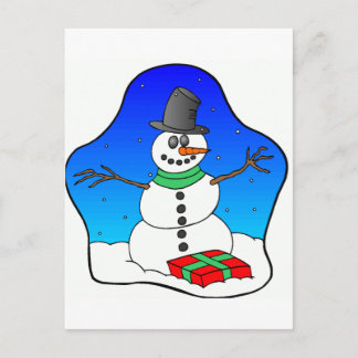 Glückliches WeihnachtsSchneemann Feiertagspostkarte