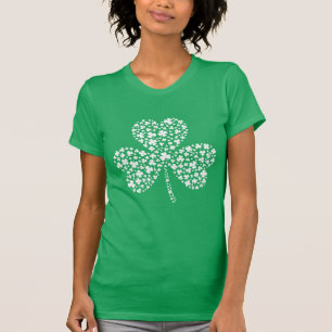 Glückliches Weißes Vierblattklee T-Shirt