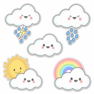 Glückliches Wetter Wolke  Aufkleber
