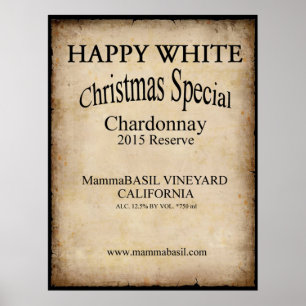 Glückliches White Wine Weihnachtsgebäck! Poster