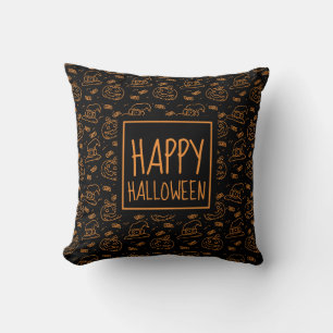 Glückliches Wurfs-Kissen Halloweens Ditzy Muster-  Kissen