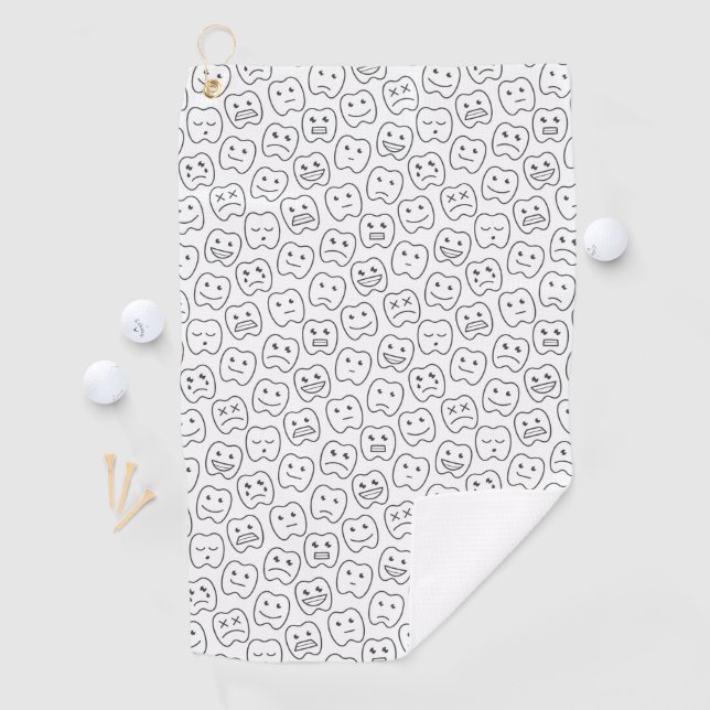 Glückliches Zahn-Muster Golfhandtuch (Insitu)