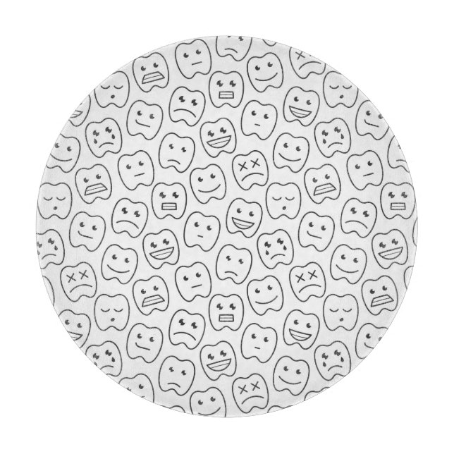 Glückliches Zahn-Muster Schneidebrett (Vorderseite)