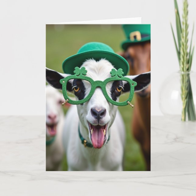 Glückliches Ziege St. Patricks Tag Karte (Vorderseite)