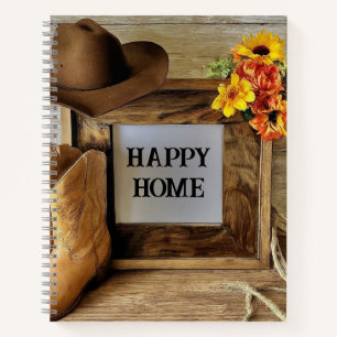 Glückliches Zuhause Cowgirl Cowboy Stil Mit Cowboy Notizbuch